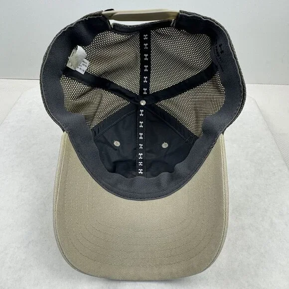 Under Armour Adjustable Tan Mesh Trucker Hat Embroidered Free Fit Snapback Cap - Picture 6 of 9